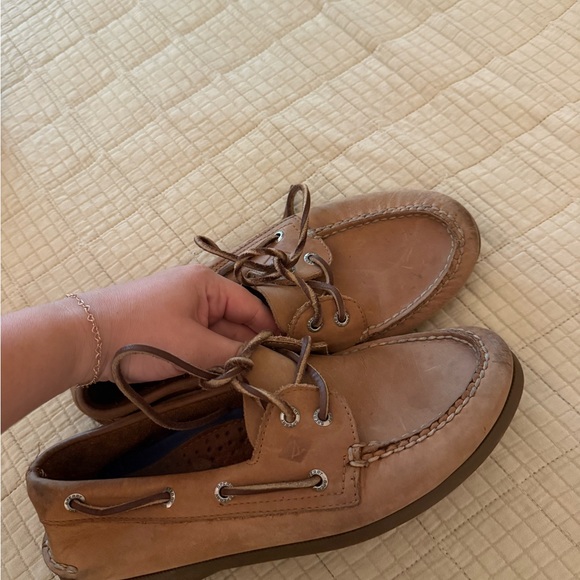 Sperry Tan Boat Shoes Moccasin-Style Leather - Picture 2 of 2